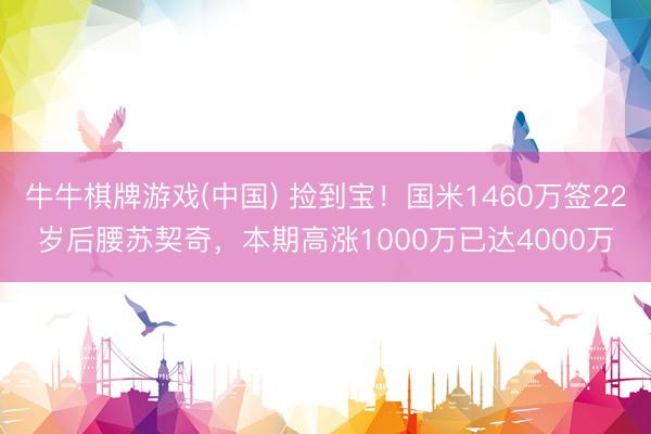 牛牛棋牌游戏(中国) 捡到宝！国米1460万签22岁后腰苏契奇，本期高涨1000万已达4000万
