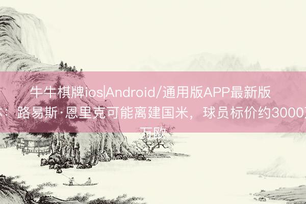 牛牛棋牌ios|Android/通用版APP最新版 米体：路易斯·恩里克可能离建国米，球员标价约3000万欧