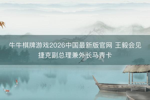 牛牛棋牌游戏2026中国最新版官网 王毅会见捷克副总理兼外长马青卡