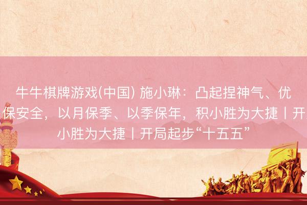 牛牛棋牌游戏(中国) 施小琳：凸起捏神气、优环境、促改造、保安全，以月保季、以季保年，积小胜为大捷丨开局起步“十五五”